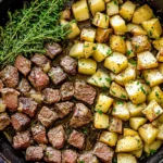 Garlic Butter Steak Bites and Potatoes