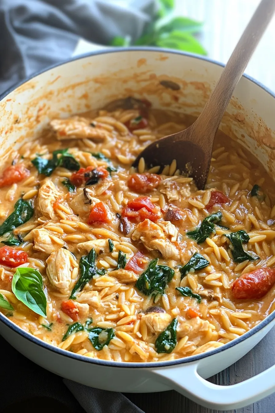 Creamy Tuscan Chicken Orzo