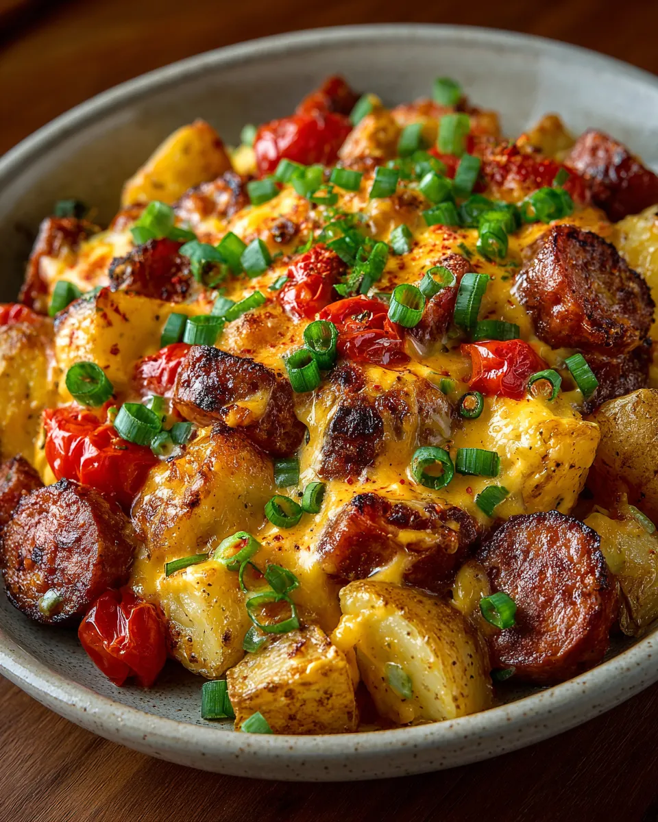 Easy Cheesy Ranch Potatoes and Smoked Sausage Recipe