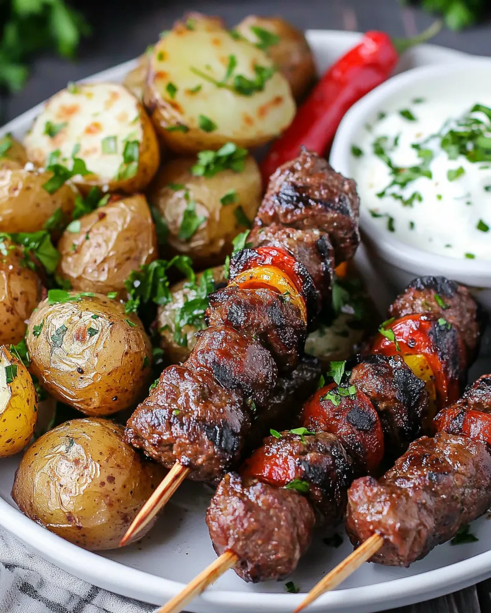 The Best Beef Kafta Kebabs with Roasted Potatoes Recipe