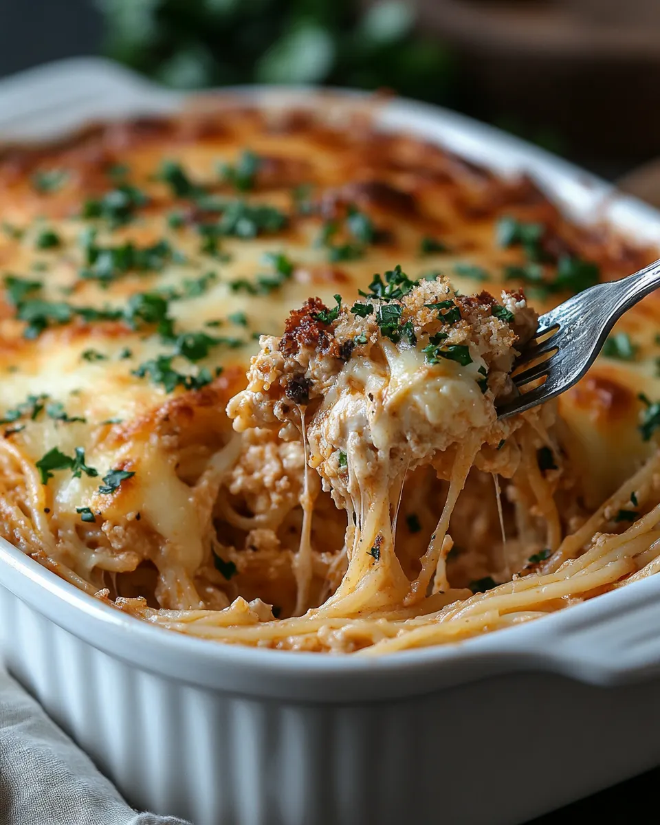 The Best Spicy Southern Chicken Spaghetti Casserole