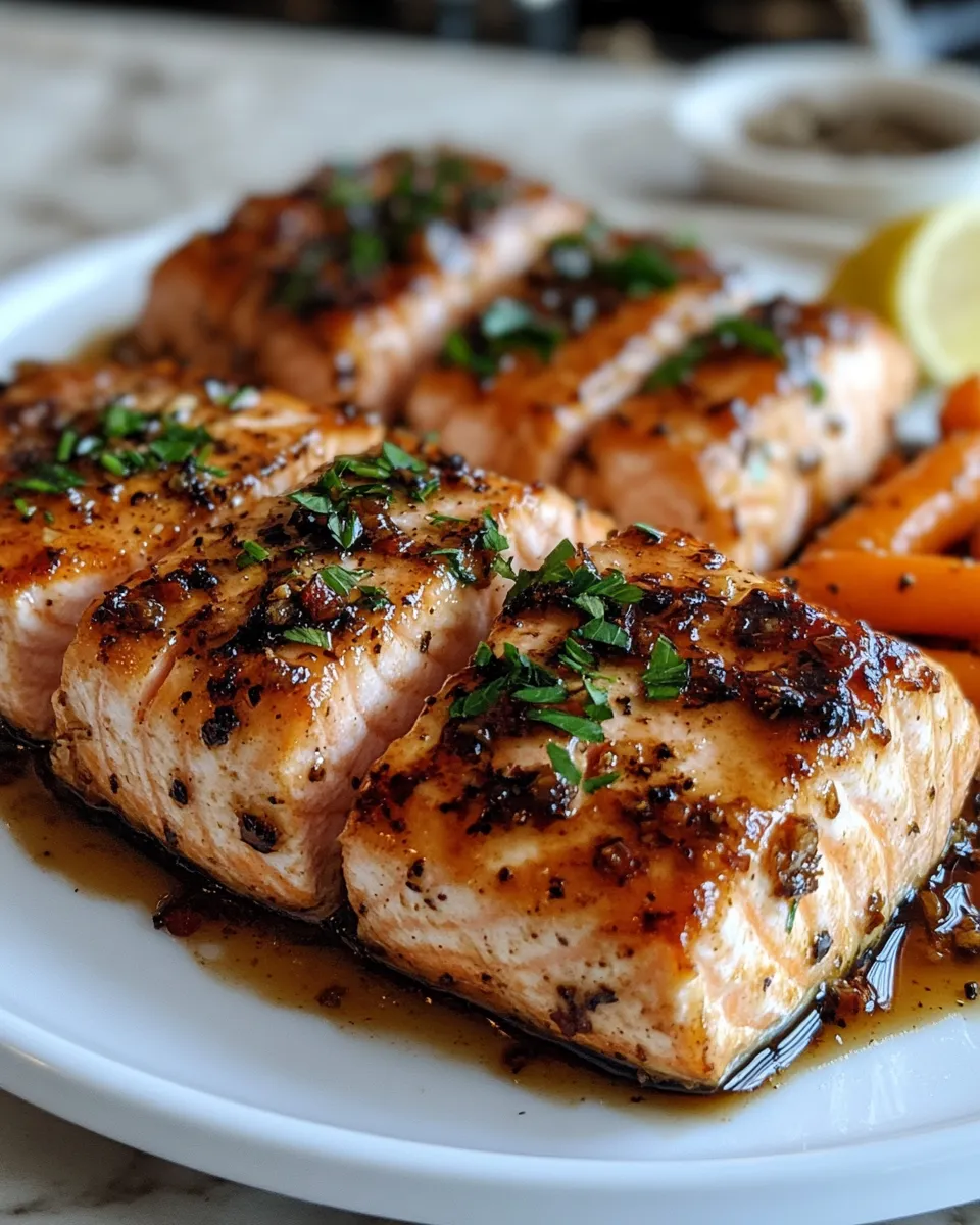Brown Sugar Glazed Salmon with Garlic Roasted Carrots Recipe