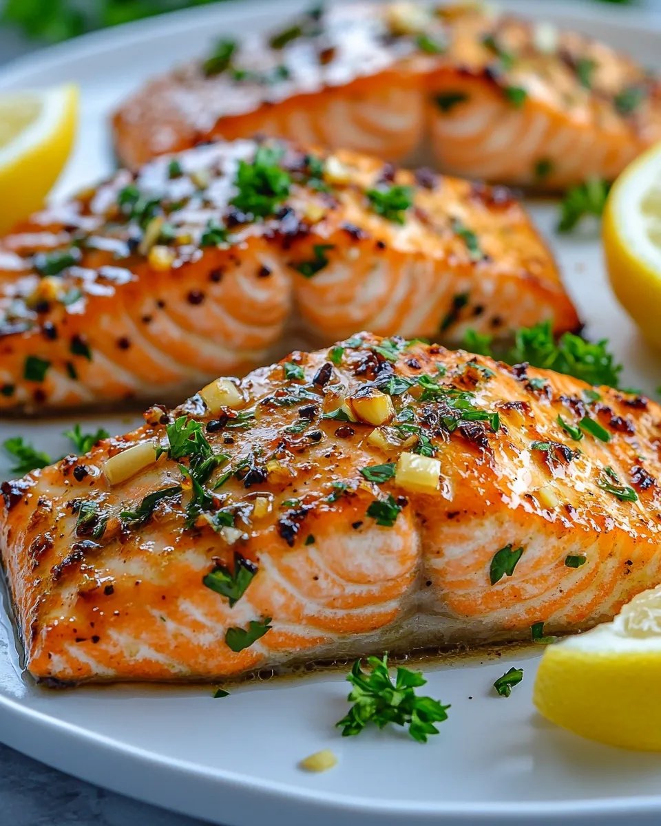 Honey Garlic Salmon with Fresh Parsley Recipe