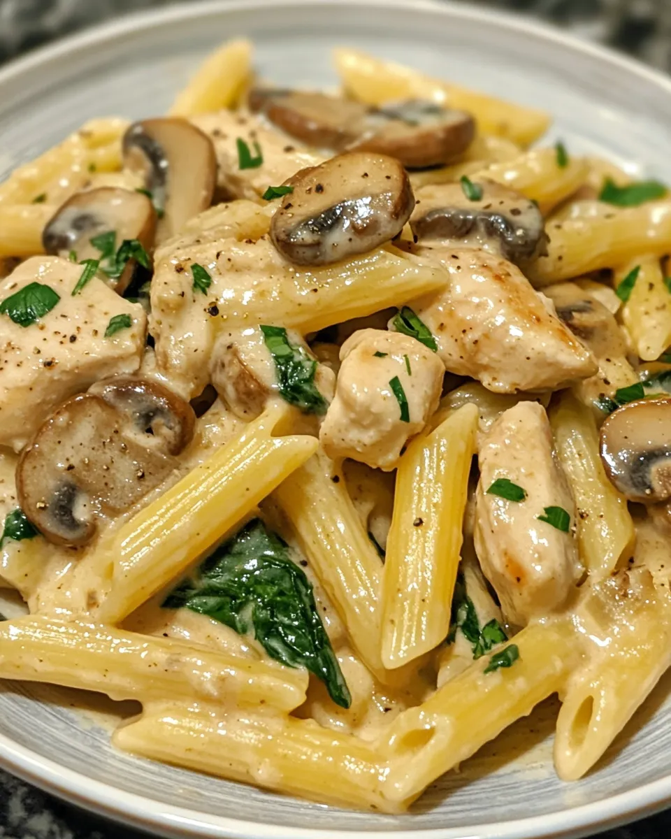 The Best One Pot Creamy Chicken & Mushroom Pasta Recipe