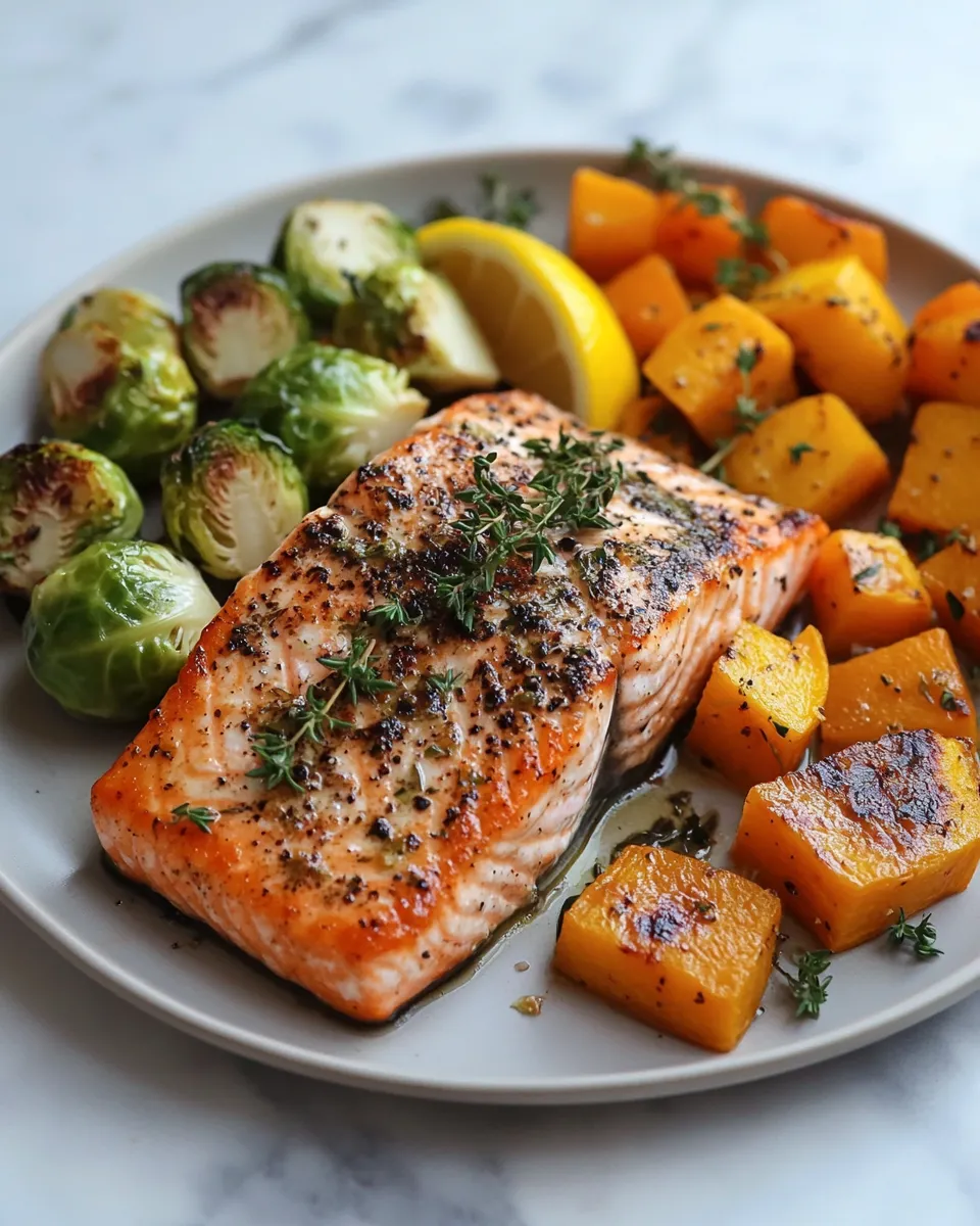 The Best Herb Salmon with Fall Veggies Recipe