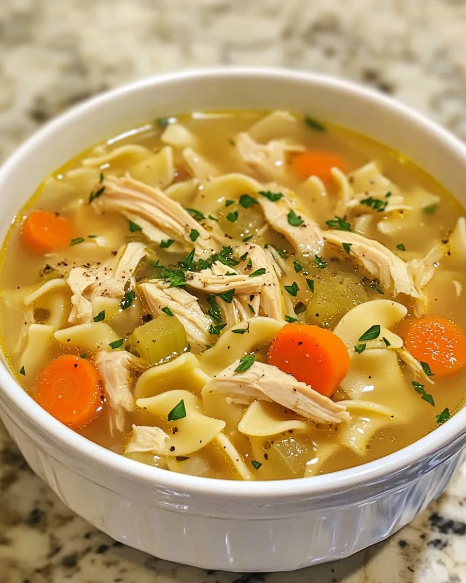 hearty chicken noodle soup Recipe